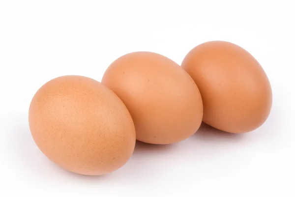 Three chicken eggs — Stock Photo, Image