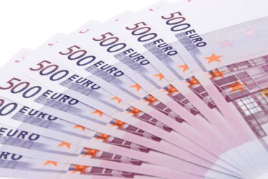 Euro banknotes, close-up clipart