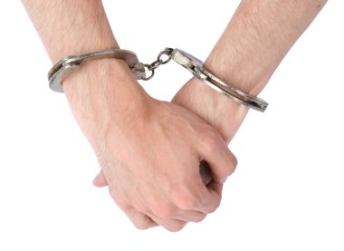 Male hands in handcuffs clipart