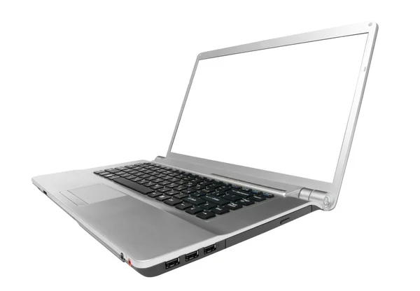 Laptop geïsoleerd op whte — Stockfoto