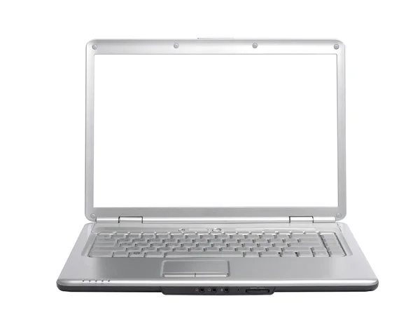 Een zilveren laptop — Stockfoto