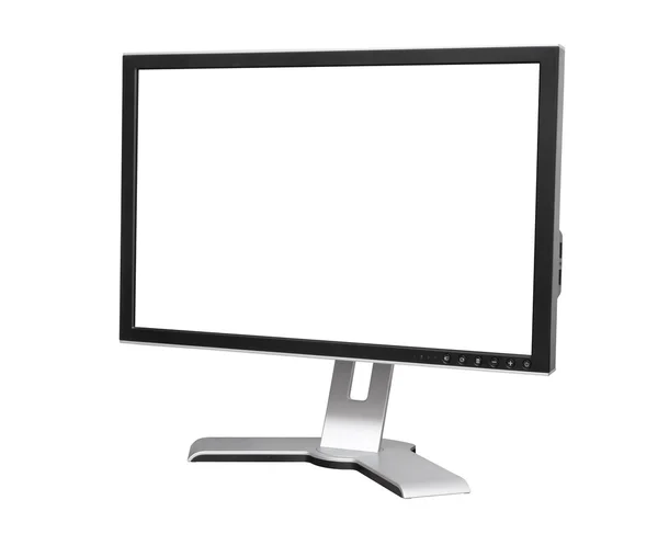 Monitor on white with blank screen — Stock Photo, Image