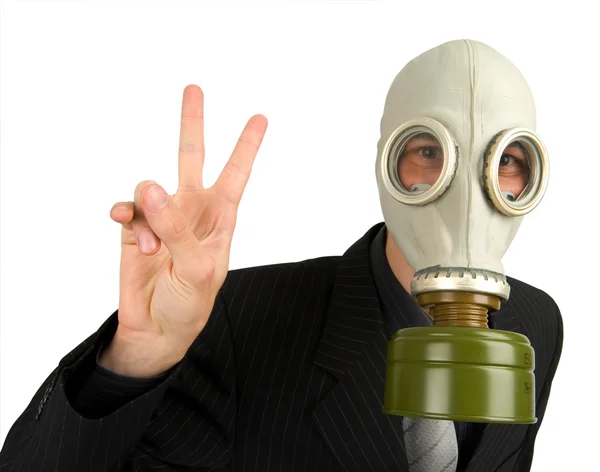 El hombre con una máscara de gas —  Fotos de Stock