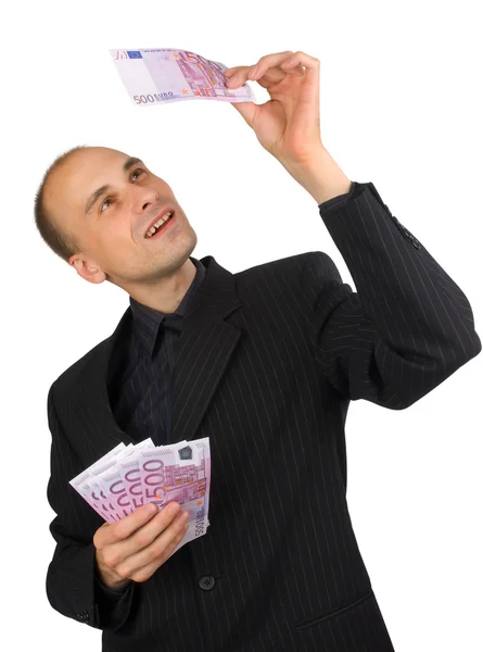 Retrato de un hombre de negocios con dinero — Foto de Stock