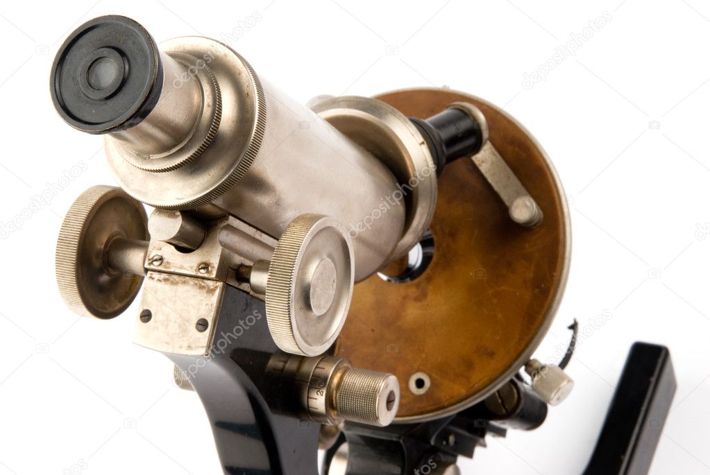 Old microscope closeup