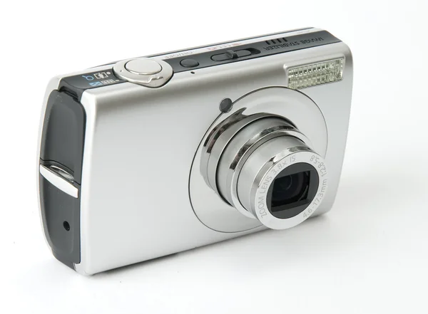 Câmera fotográfica digital de metal pequeno — Fotografia de Stock