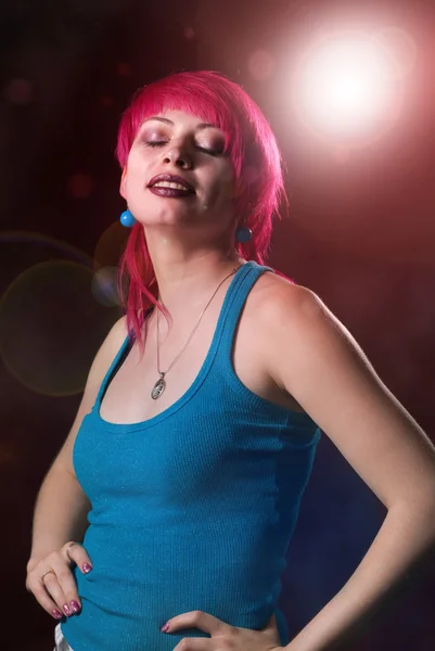 A pink hair girl — Stock Photo, Image