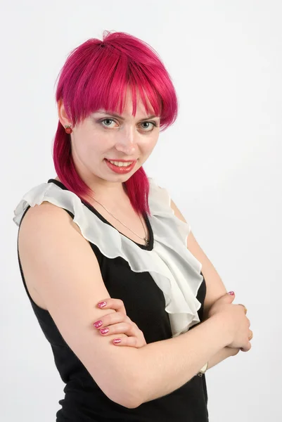 Рожеві волосся дівчинка — стокове фото