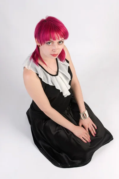 En rosa hår flicka — Stockfoto