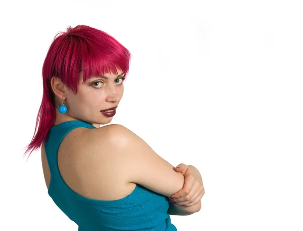Pink hair young woman — Stock Photo, Image