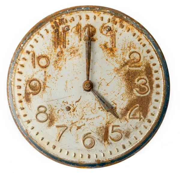 Velho e enferrujado Relógio Face — Fotografia de Stock