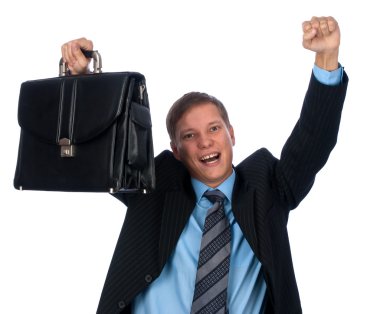 Happy young businessman clipart