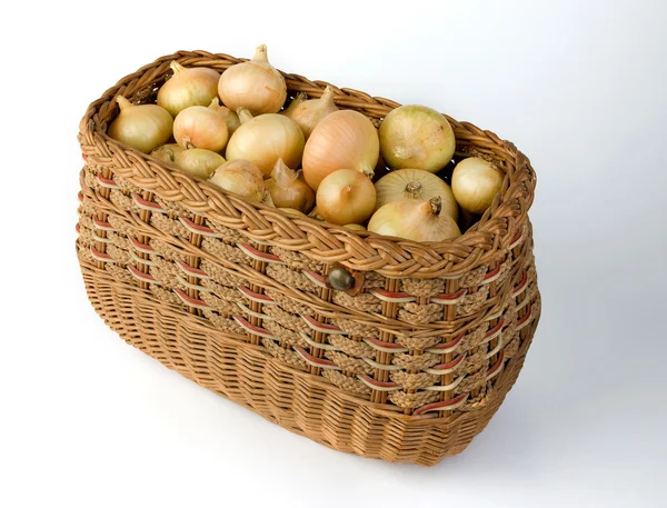 Cebollas en la cesta — Foto de Stock