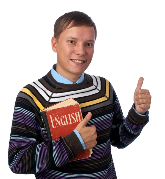 Young boy showing thumbs up — Stock Photo, Image