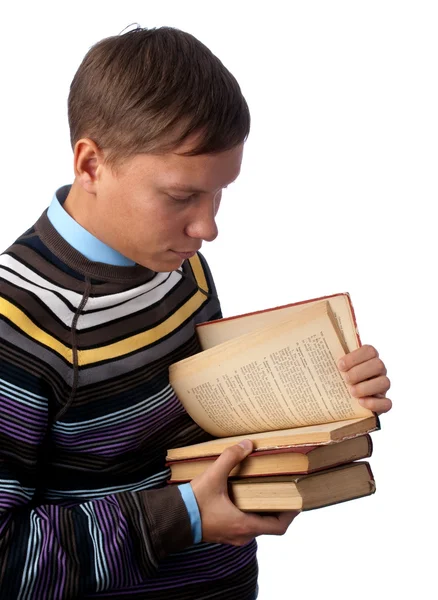 Μαθητής διαβάζει ένα βιβλίο — Φωτογραφία Αρχείου