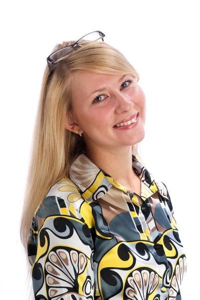 Retrato de uma jovem mulher sorrindo — Fotografia de Stock