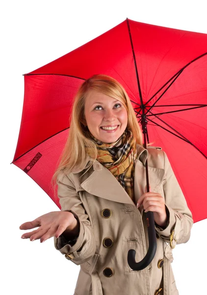 Młoda kobieta z parasolem — Zdjęcie stockowe