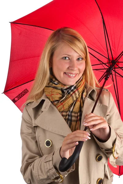 Şemsiyeli güzel kadın — Stok fotoğraf