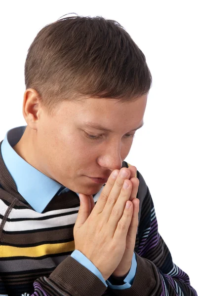 Joven rezando — Foto de Stock