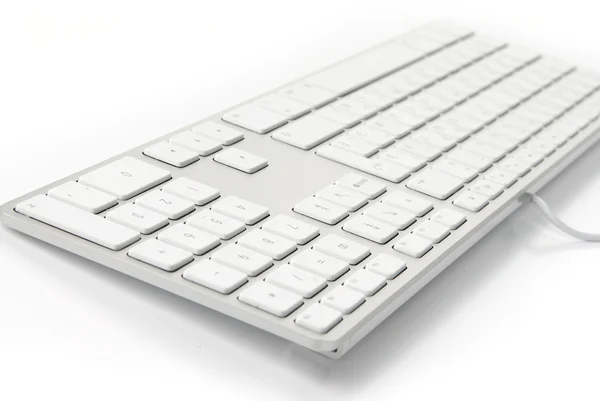 Modern white keyboard — Stock Photo, Image