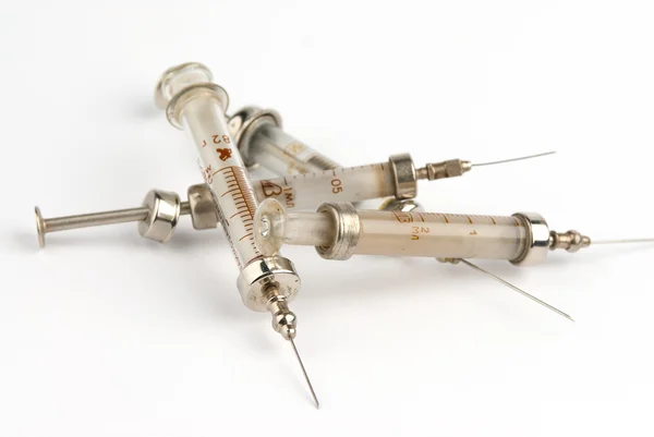Pile of old syringes — Stock Photo, Image