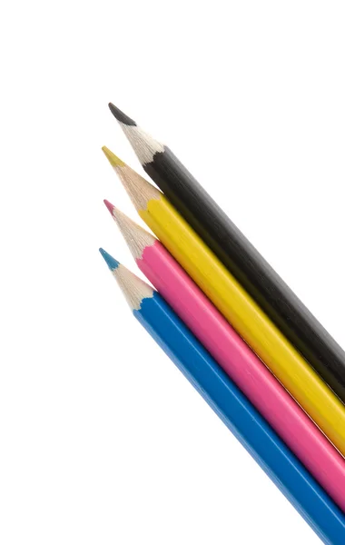 CMYK цветные карандаши — стоковое фото