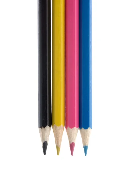 CMYK цветные карандаши — стоковое фото