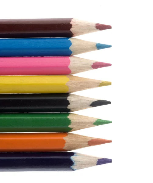 Sortiment barevných tužek closeup — Stock fotografie