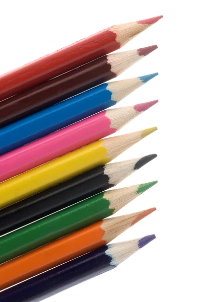 Assortiment van kleurpotloden close-up — Stockfoto