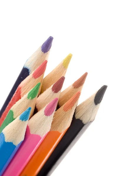 Macro of multicolored pencils — Stock Photo, Image