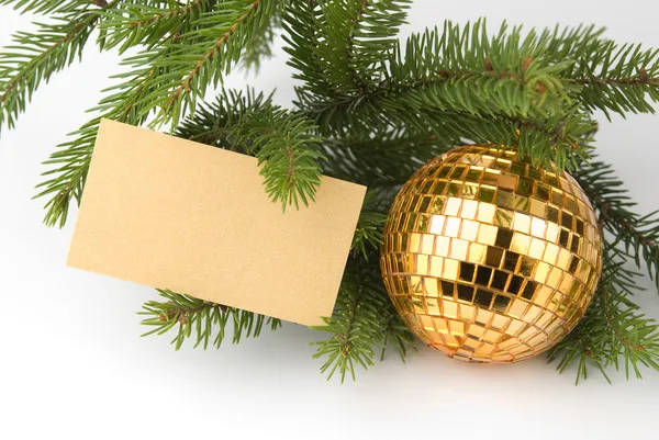Boże Narodzenie dekoracje z pustą kartę — Zdjęcie stockowe
