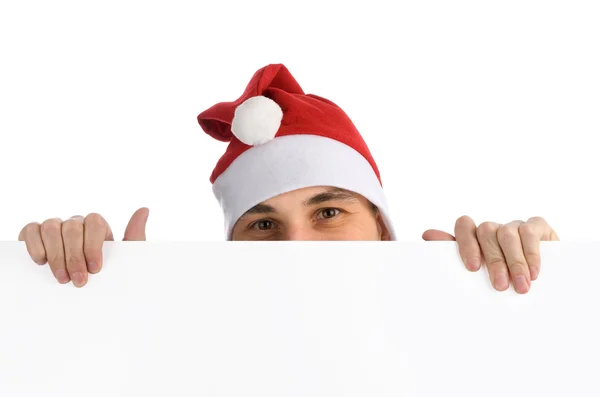 Happy man in a christmas hat — Stock Photo, Image