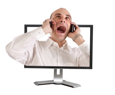 Shocked technical support clipart