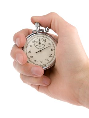 Stop-watch in a hand clipart