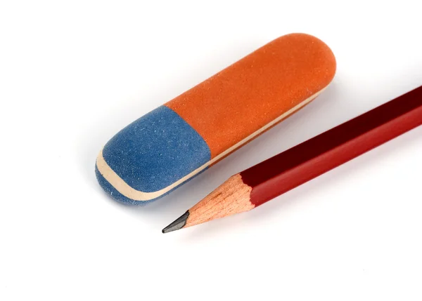 Eraser and pencil — Stock Photo, Image