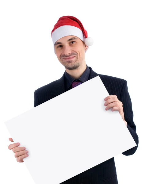 Zakenman in een kerstmuts — Stockfoto