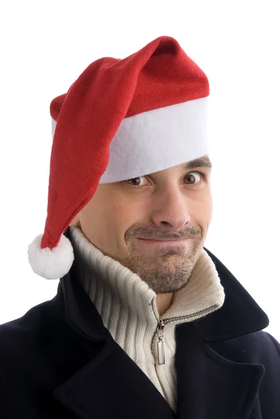 Young men in a santa — Stock Photo, Image
