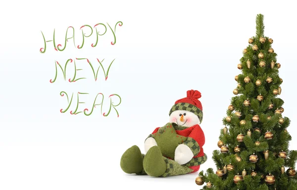 Noel için Funny snowman — Stok fotoğraf