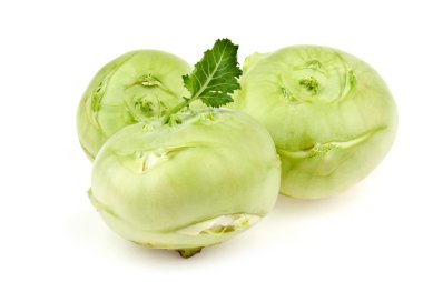 Three green kohlrabi clipart