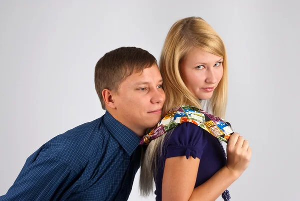 Portrait of a young handsome couple — Stock Photo, Image