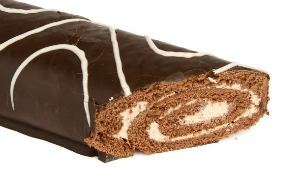 Choklad rulle tårta — Stockfoto