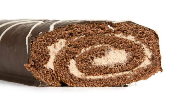 Chocolate roll cake — Stock Photo, Image