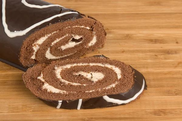 초콜릿 롤 케이크 — 스톡 사진