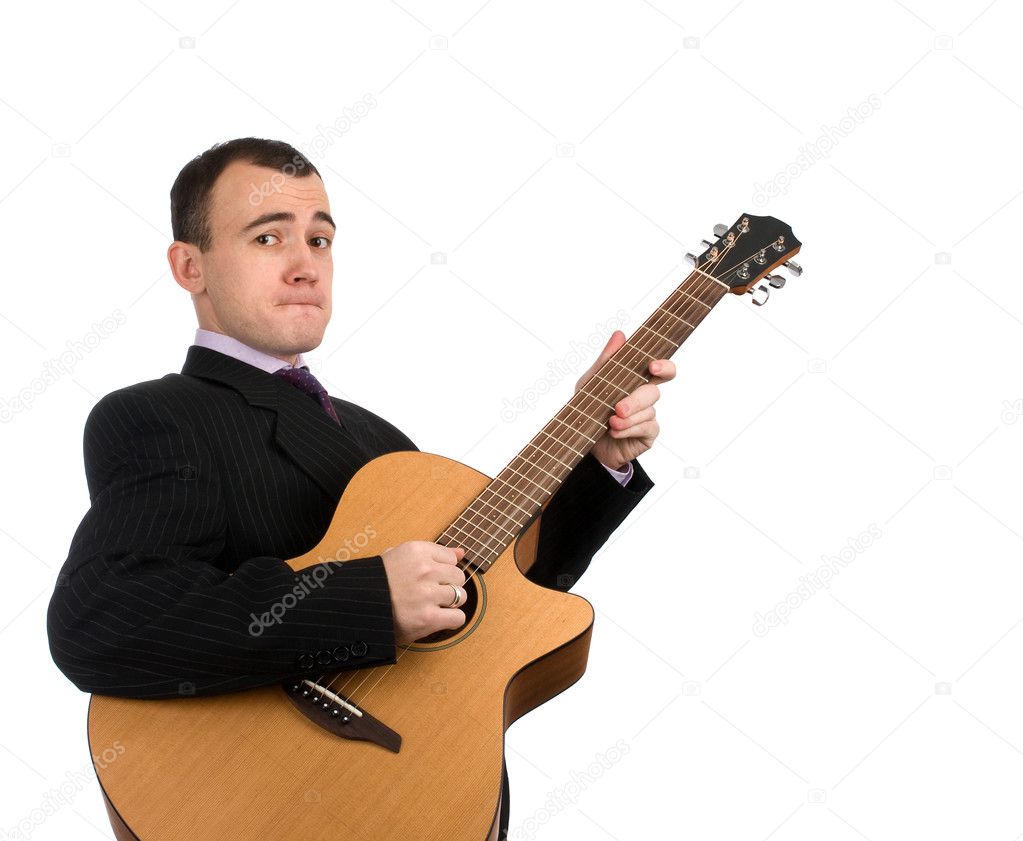 Man playing a guitar