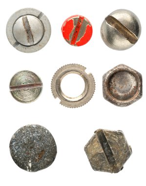 Various screws head clipart