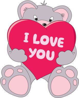 Teddy bear with love clipart