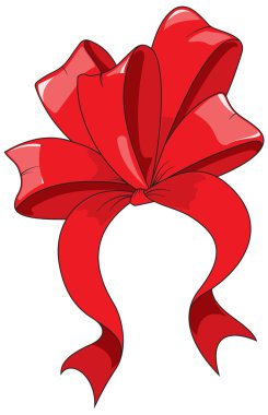 Beautiful red bow. Vector illustration clipart