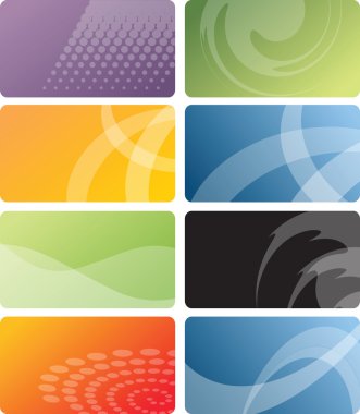 Set of colorful business cards clipart