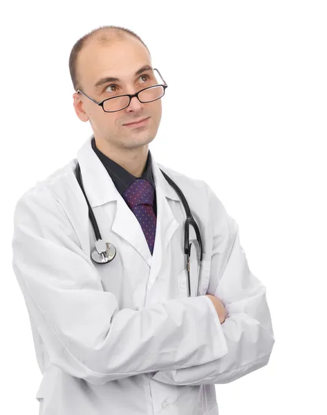 Портрет вдумчивого молодого врача — стоковое фото