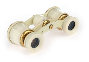 Old opera glasses on a white clipart